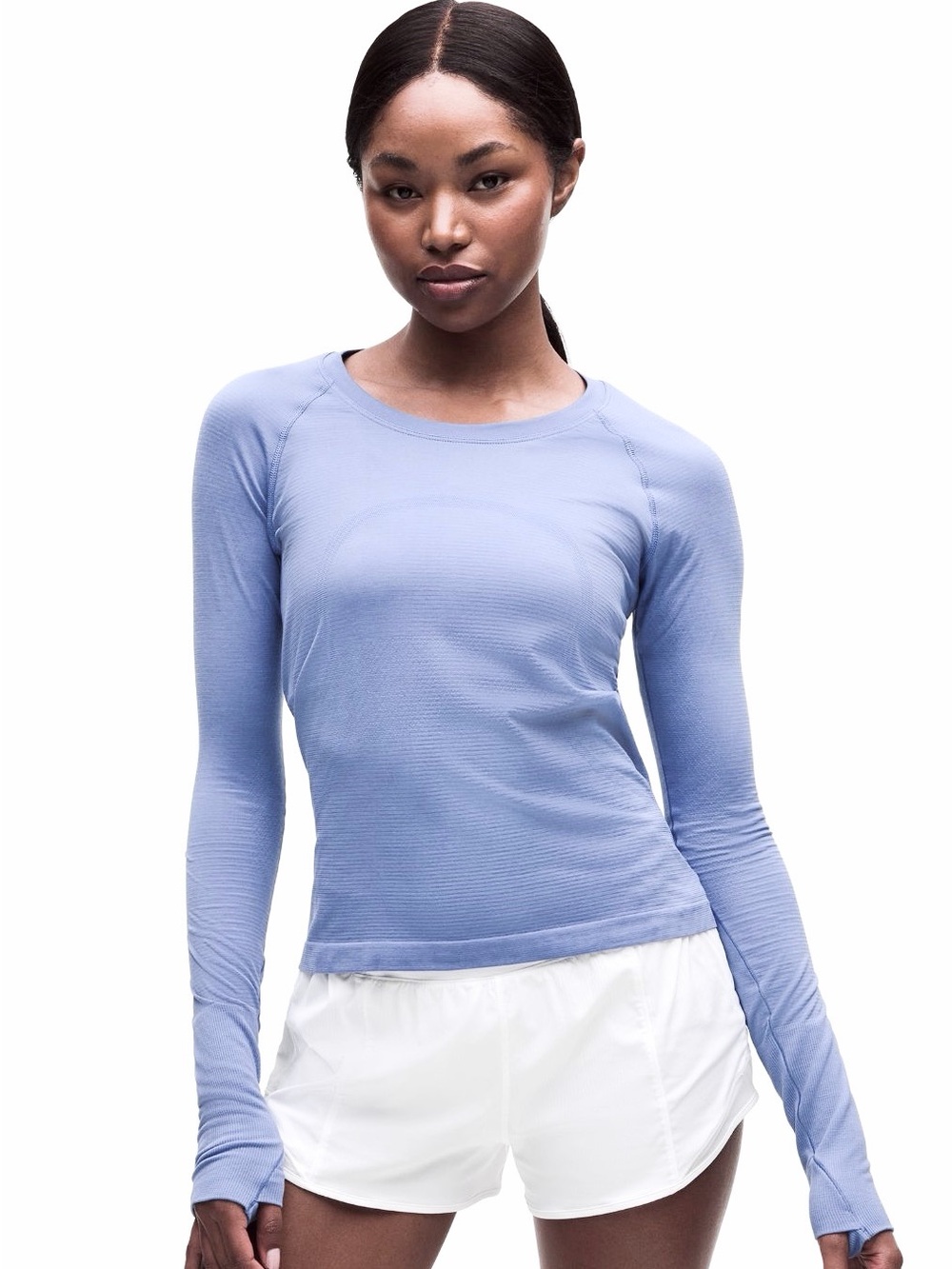 Lululemon Swiftly Tech Long Sleeve Shirt 2.0 Waist Length, Blue Willow color - Picture 9 of 10